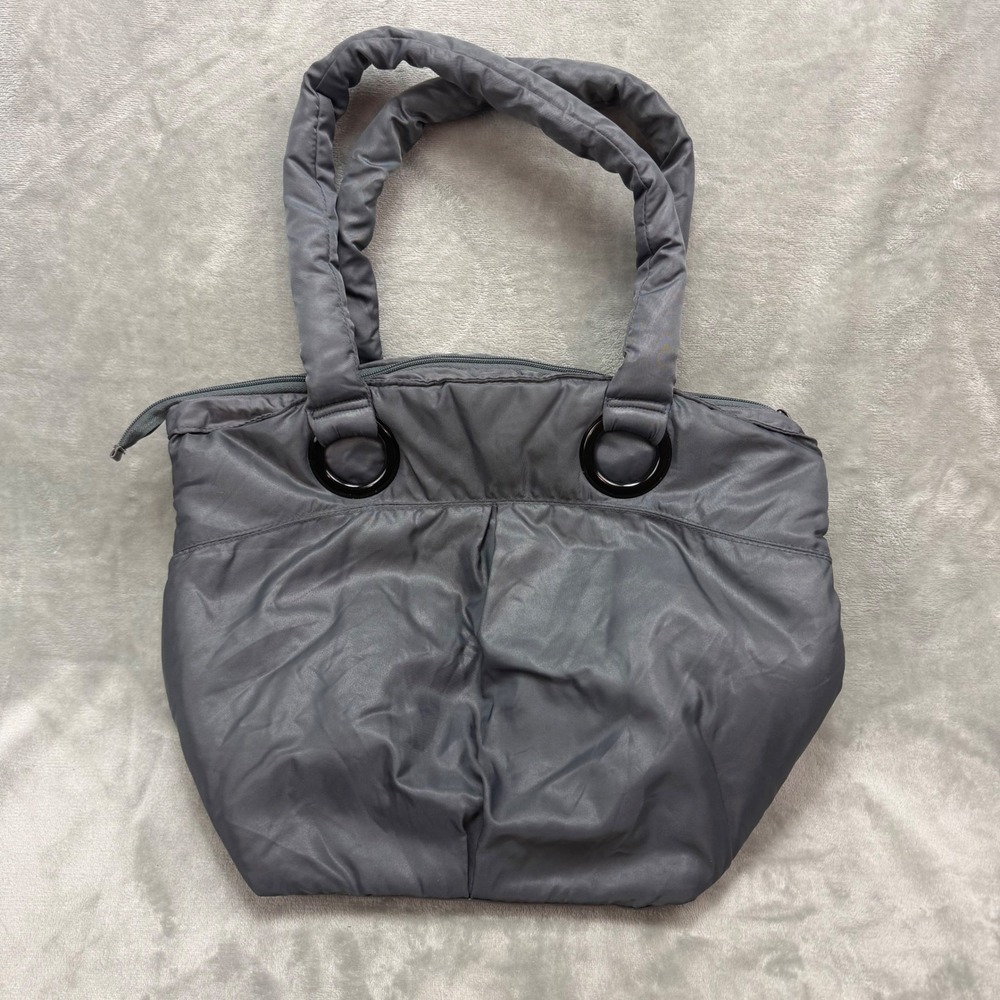Bath & Body Works Gray Tote Bag Padded Purse Travel Handbag